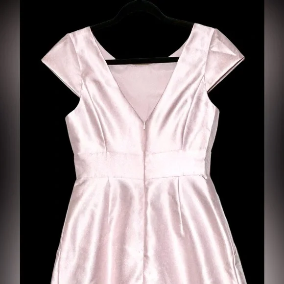 NWT Alfred Sung D767 Pink Cap Sleeve Pleated Skirt Dress with Pockets, Size 6R - Picture 7 of 15